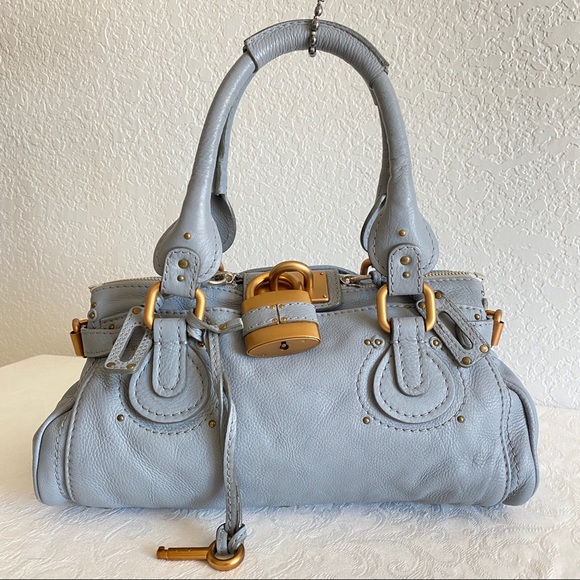 Chloe Handbags - CHLOE Jean's Moyen Leather Medium Paddington Bag . light blue